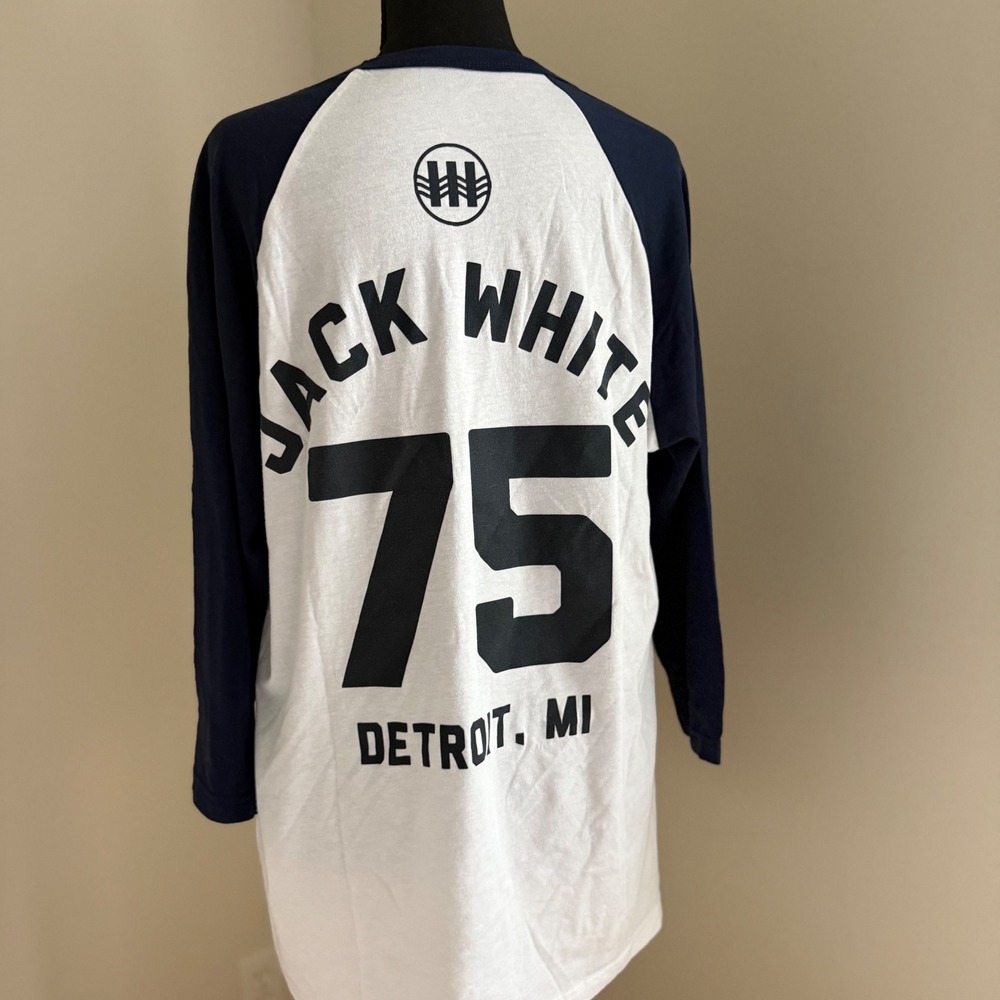 Jack White 75 Detroit MI Raglan Baseball T Shirt Large Third Man Records